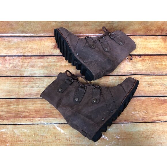 Sorel Joan of Arctic Brown Leather Nl2305-256 Booties Boots Womens 6 /37 (o7c) - Picture 5 of 10